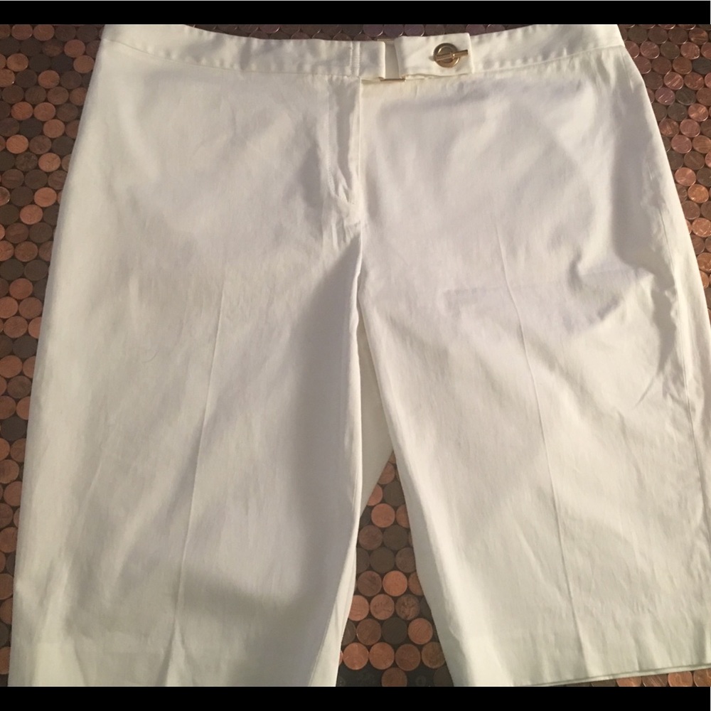 Magaschoni Bermuda Shorts With Gold Toggle Waist